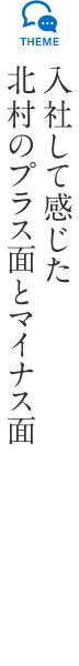 入社して感じた北村のプラス面とマイナス面